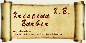 Kristina Barbir vizit kartica